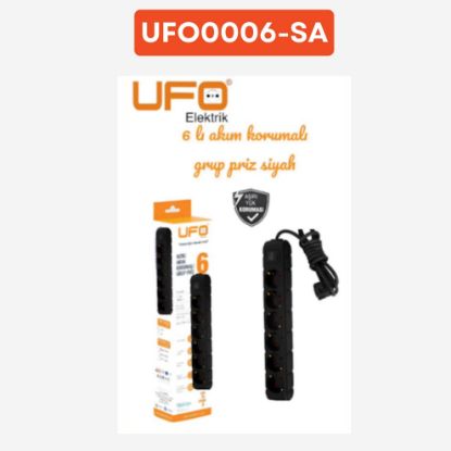 UFO 1,5 METRE  SIYAH 6LI GRUP PRIZ resmi