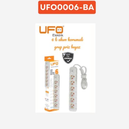 UFO 1,5 METRE  BEYAZ 6LI GRUP PRIZ resmi