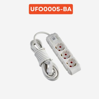 UFO 5 METRE BEYAZ ANAHTARLI 3LÜ GRUP PRIZ resmi