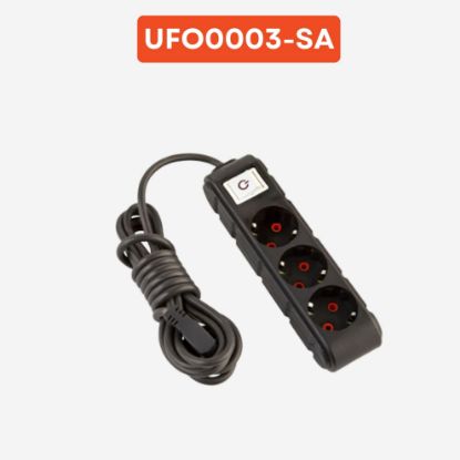 UFO 3 METRE ANAHTARLI SIYAH 3LÜ GRUP PRIZ resmi