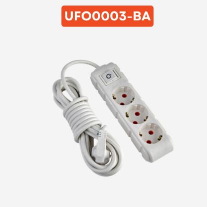 UFO 3 METRE ANAHTARLI  BEYAZ 3LÜ GRUP PRIZ resmi