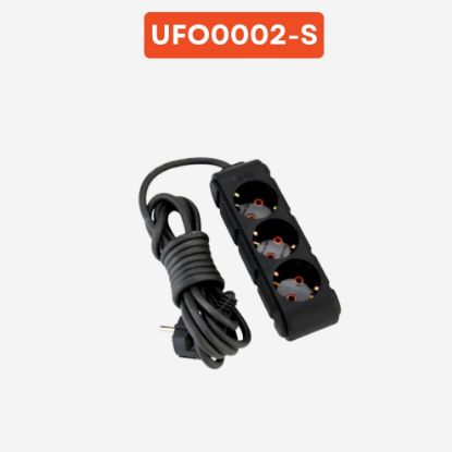 UFO 2 METRE SİYAH 3LÜ GRUP PRIZ resmi