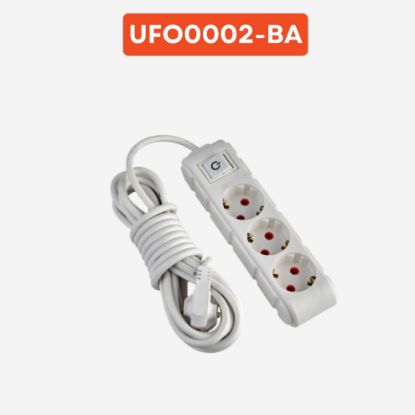 UFO 2 METRE ANAHTARLI  BEYAZ 3LÜ GRUP PRIZ resmi