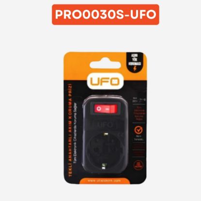 UFO TEKLİ AKIM KORUMALI PRİZ - SİYAH resmi