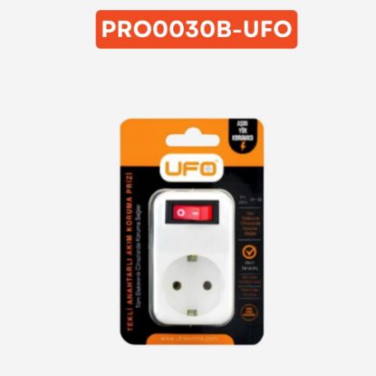 UFO TEKLİ AKIM KORUMALI PRİZ - BEYAZ resmi