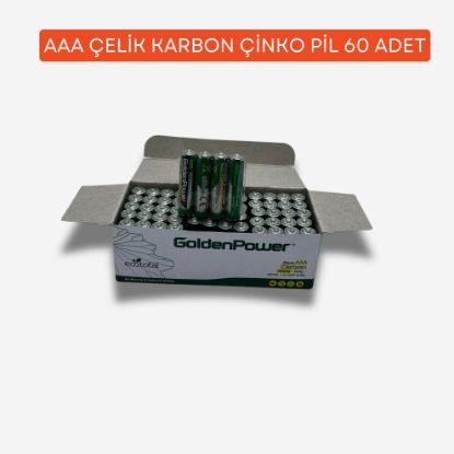 AAA ÇELİK KARBON ÇİNKO PİL 60 ADET resmi