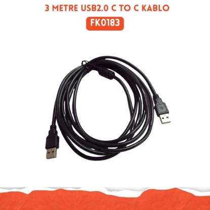 3 metre USB2.0 C TO C kablo resmi