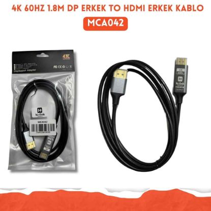 4K 60hz 1.8M DP erkek to HDMI erkek kablo resmi