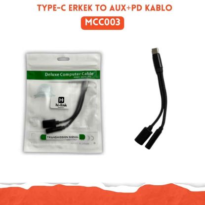 TYPE-C ERKEK to Aux+PD KABLO resmi