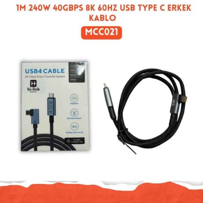 1M 240W 40Gbps 8k 60hz USB type C erkek kablo resmi