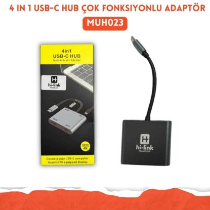 4 in 1 usb-c hub çok fonksiyonlu adaptör resmi