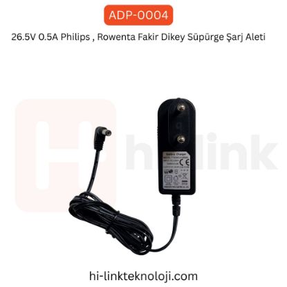 26.5V 0.5A Philips , Rowenta Fakir Dikey Süpürge Şarj Aleti resmi