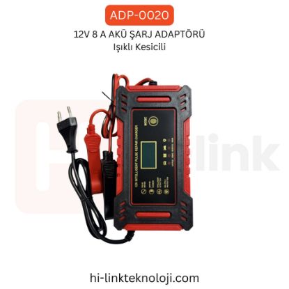 12V 8 A AKÜ ŞARJ ADAPTÖRÜ Işıklı Kesicili resmi