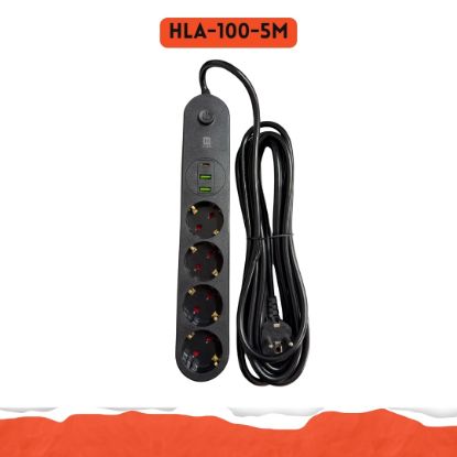 5 METRE / 4 PRİZ / 2 USB / 1 TYPE-C / Termal Akım Korumalı / 16A /4000W resmi