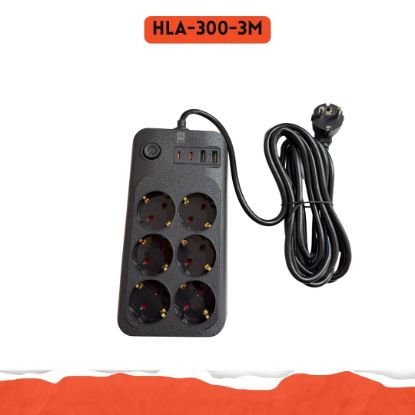 3 METRE / 6 PRİZ / 2 USB / 2 TYPE-C / Termal Akım Korumalı / 16A /4000W resmi