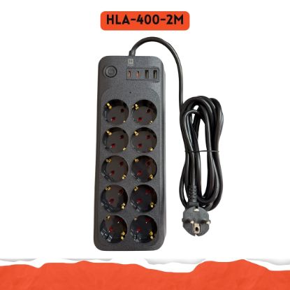 2 METRE / 10 PRİZ / 2 USB / 2 TYPE-C / Termal Akım Korumalı / 16A /4000W resmi