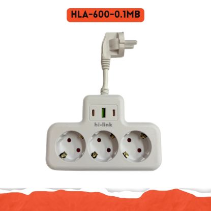 0.1 METRE / BEYAZ / 3 PRİZ / 1 USB / 2 TYPE-C / Termal Akım Korumalı / 16A /4000W resmi