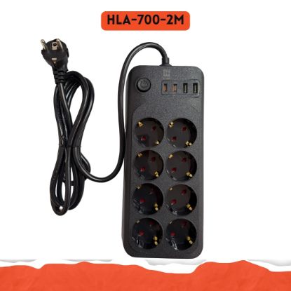 2 METRE / 8 PRİZ / 2 USB / 2 TYPE-C / Termal Akım Korumalı / 16A /4000W resmi