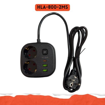 2 METRE /SİYAH / 2 PRİZ / 2 USB / 1 TYPE-C / Termal Akım Korumalı / 16A /4000W resmi