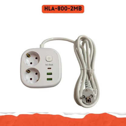 2 METRE /SİYAH / 2 PRİZ / 2 USB / 1 TYPE-C / Termal Akım Korumalı / 16A /4000W resmi